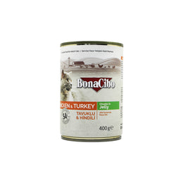 BonaCibo Chicken & Turkey Chunks in Jelly (400g)